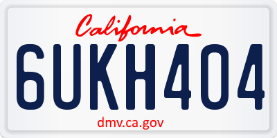 CA license plate 6UKH404