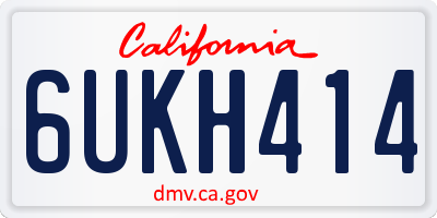CA license plate 6UKH414