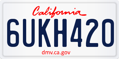 CA license plate 6UKH420