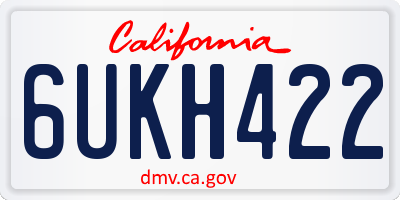 CA license plate 6UKH422