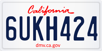 CA license plate 6UKH424