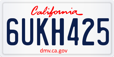 CA license plate 6UKH425