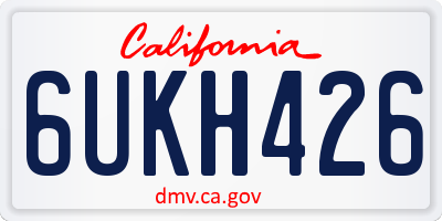 CA license plate 6UKH426