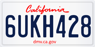 CA license plate 6UKH428