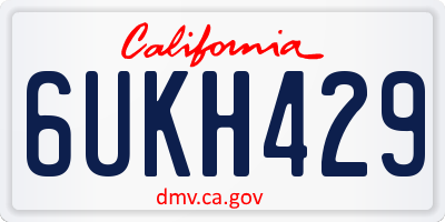 CA license plate 6UKH429