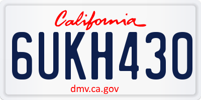 CA license plate 6UKH430