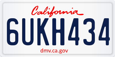 CA license plate 6UKH434
