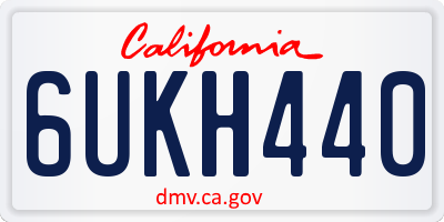 CA license plate 6UKH440