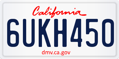 CA license plate 6UKH450