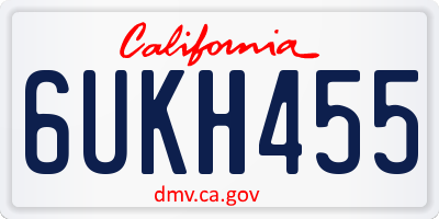 CA license plate 6UKH455