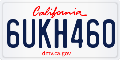 CA license plate 6UKH460
