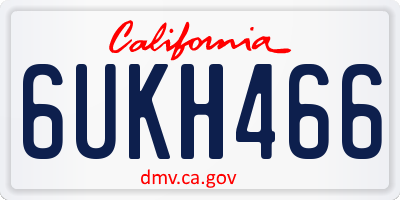 CA license plate 6UKH466
