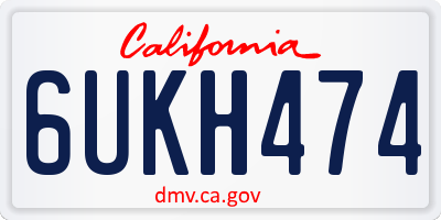 CA license plate 6UKH474