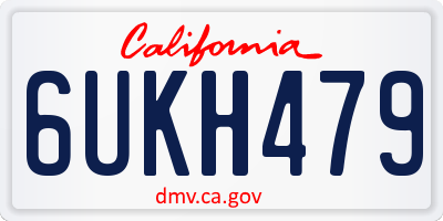 CA license plate 6UKH479