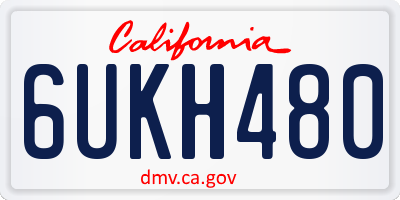 CA license plate 6UKH480