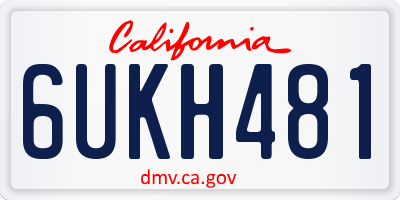 CA license plate 6UKH481