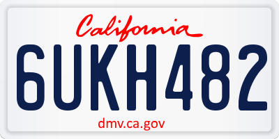CA license plate 6UKH482