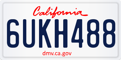 CA license plate 6UKH488