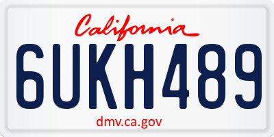 CA license plate 6UKH489
