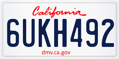 CA license plate 6UKH492