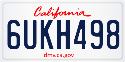 CA license plate 6UKH498