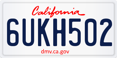 CA license plate 6UKH502