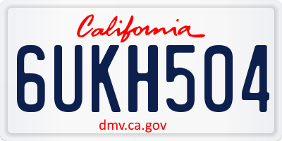 CA license plate 6UKH504