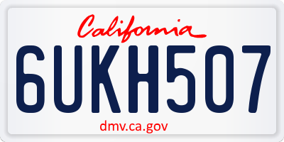CA license plate 6UKH507