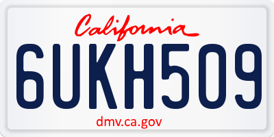 CA license plate 6UKH509
