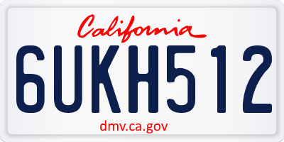 CA license plate 6UKH512