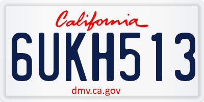 CA license plate 6UKH513