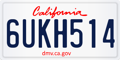 CA license plate 6UKH514