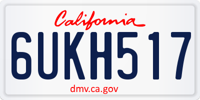 CA license plate 6UKH517