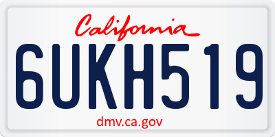 CA license plate 6UKH519
