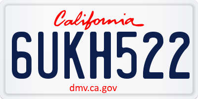 CA license plate 6UKH522