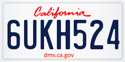 CA license plate 6UKH524