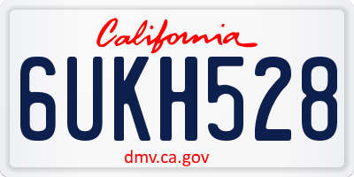 CA license plate 6UKH528