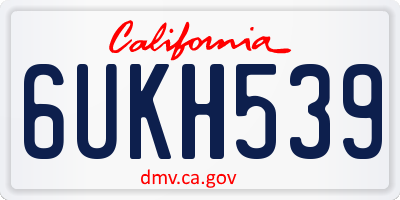 CA license plate 6UKH539