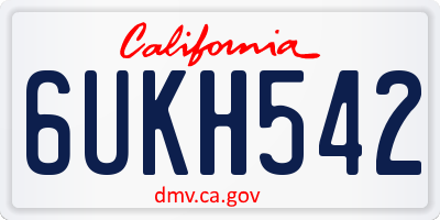 CA license plate 6UKH542