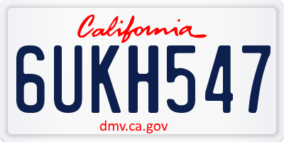 CA license plate 6UKH547