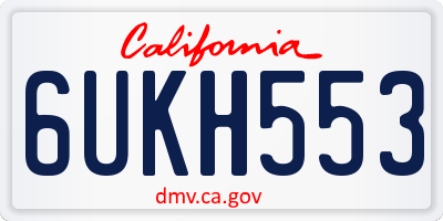 CA license plate 6UKH553