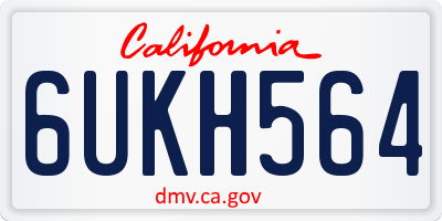CA license plate 6UKH564