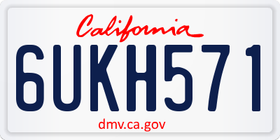 CA license plate 6UKH571