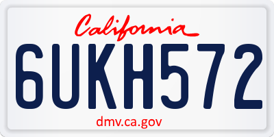 CA license plate 6UKH572