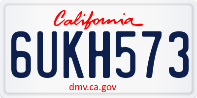 CA license plate 6UKH573