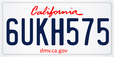 CA license plate 6UKH575