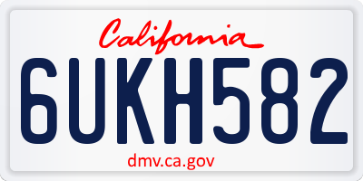 CA license plate 6UKH582