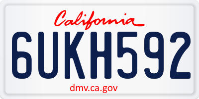 CA license plate 6UKH592