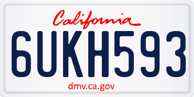 CA license plate 6UKH593
