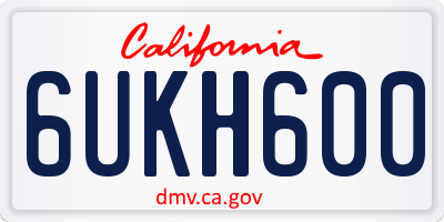 CA license plate 6UKH600